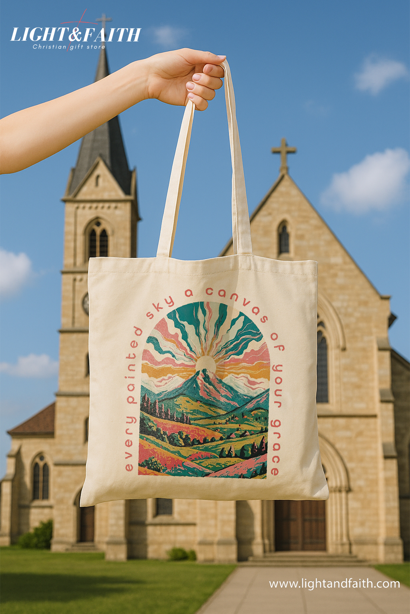Christian Tote Bag – Bible Verse Canvas Bag – Reusable Cotton Tote for Church – Faith-Based Gift for Her – Religious Accessories TBLAF18